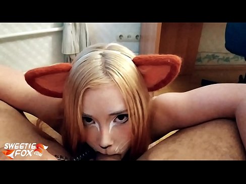 ❤️ Kitsune schluckt Schwanz und Sperma in ihrem Mund ❤️ Super porn bei uns ﹏